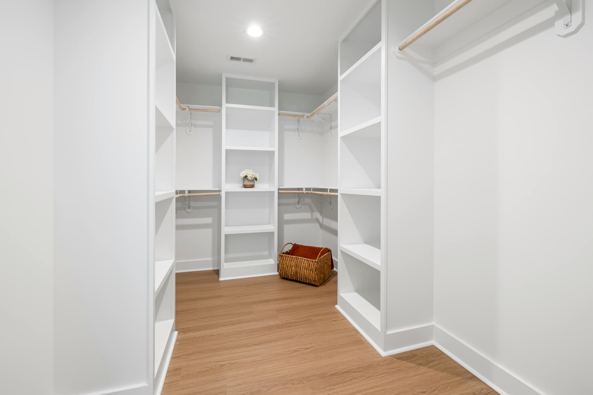 Built-In Closet Organization System custom-built carpentry installation in Ooltewah