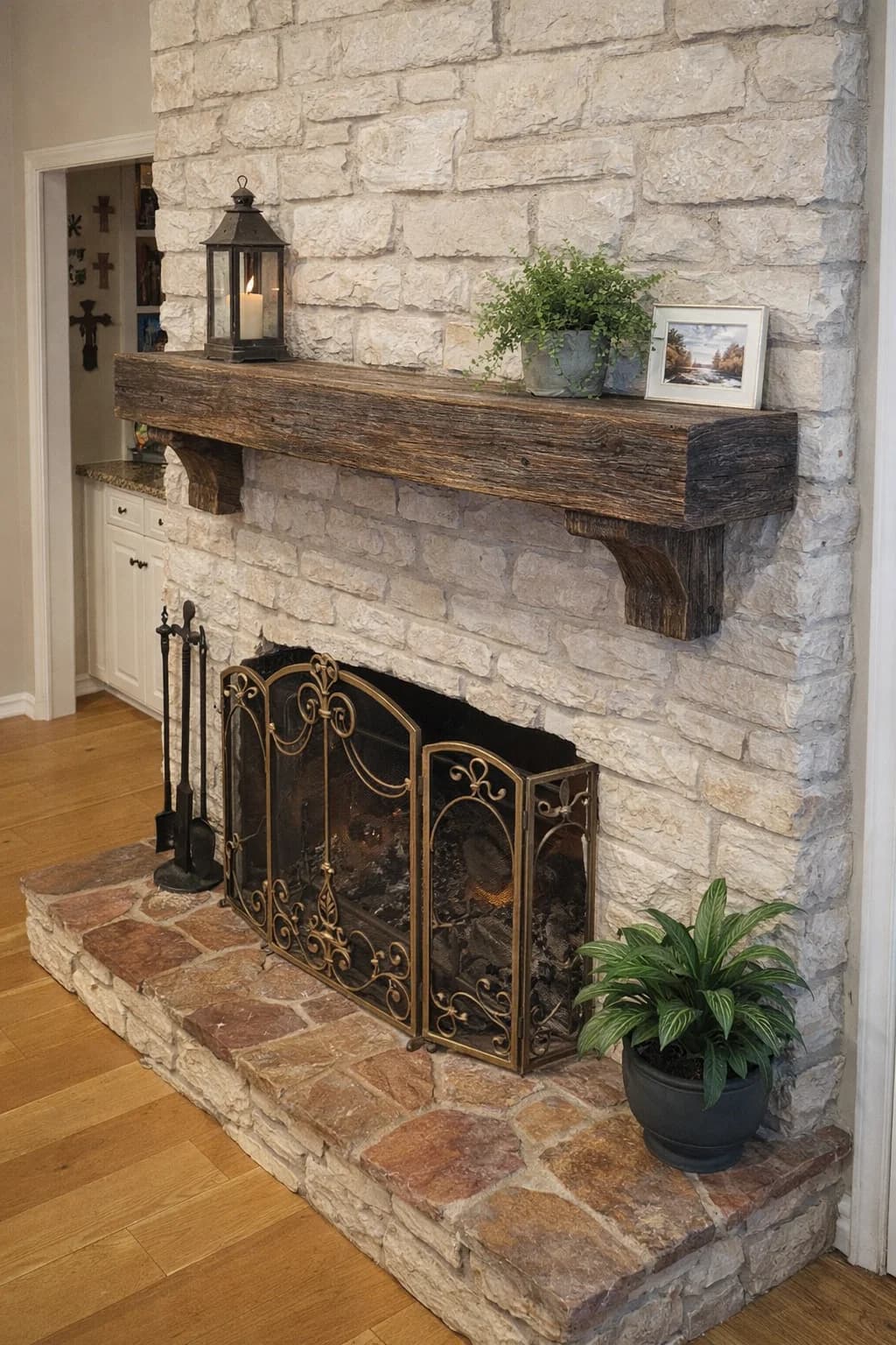 Custom Fireplace Mantel Installation custom-built carpentry installation in Athens