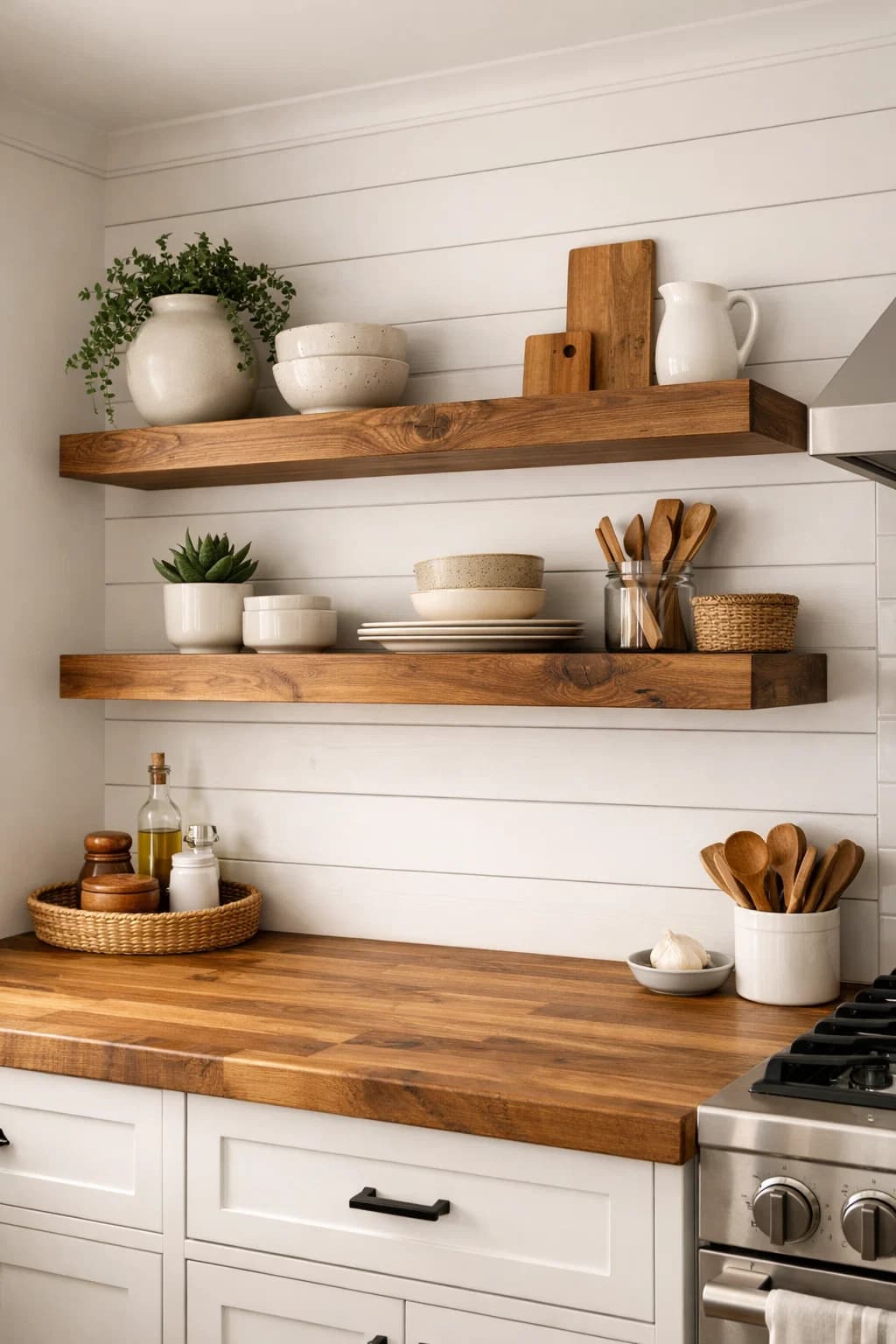 Floating Shelves custom-built installation example 2 by a licensed and insured master carpenter